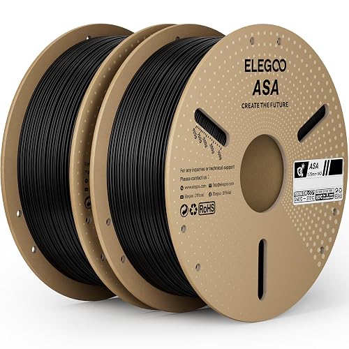 ELEGOO ASA Filament 1.75mm Deep Black 2KG
