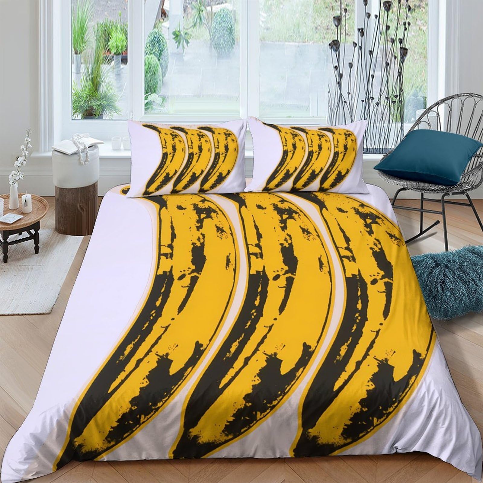 Ctjqhvkz Style-8 3D Printed Banana Art Fitted Sheet Microfiber Soft Breathable Pop Fruit Mattress Cover For Bedroom Dorm Decor Single（135X200cm）