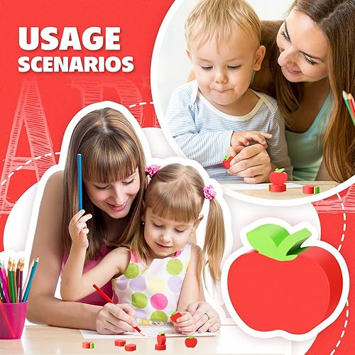 Miniatura 5 de 120 mini borradores de manzana para niños, regalos de bienvenida a la escuela, para contar en el aula, manipulativos de matemáticas, suministros