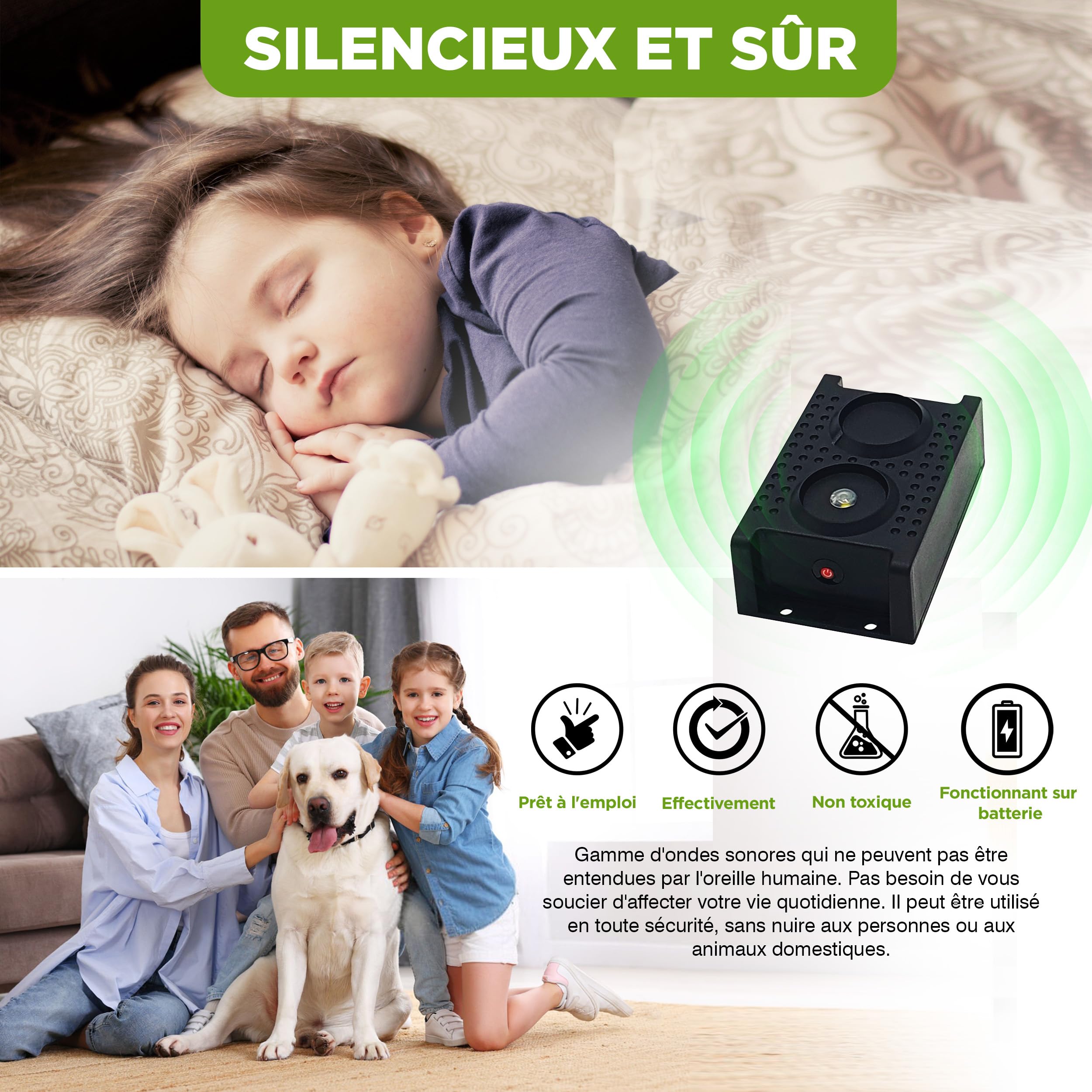 ISOTRONIC Répulsif pour Les martres, Souris et Les Rats avec Fonction de lumière/Clignotant LED Ultrasons pour la Voiture, la Maison, Le Garage et Le Grenier