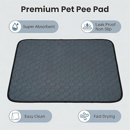 Miniatura 3 de Paquete de 4 forros para jaula de conejillo de indias - Almohadillas lavables para orina de conejillo de indias, impermeables, reutilizables