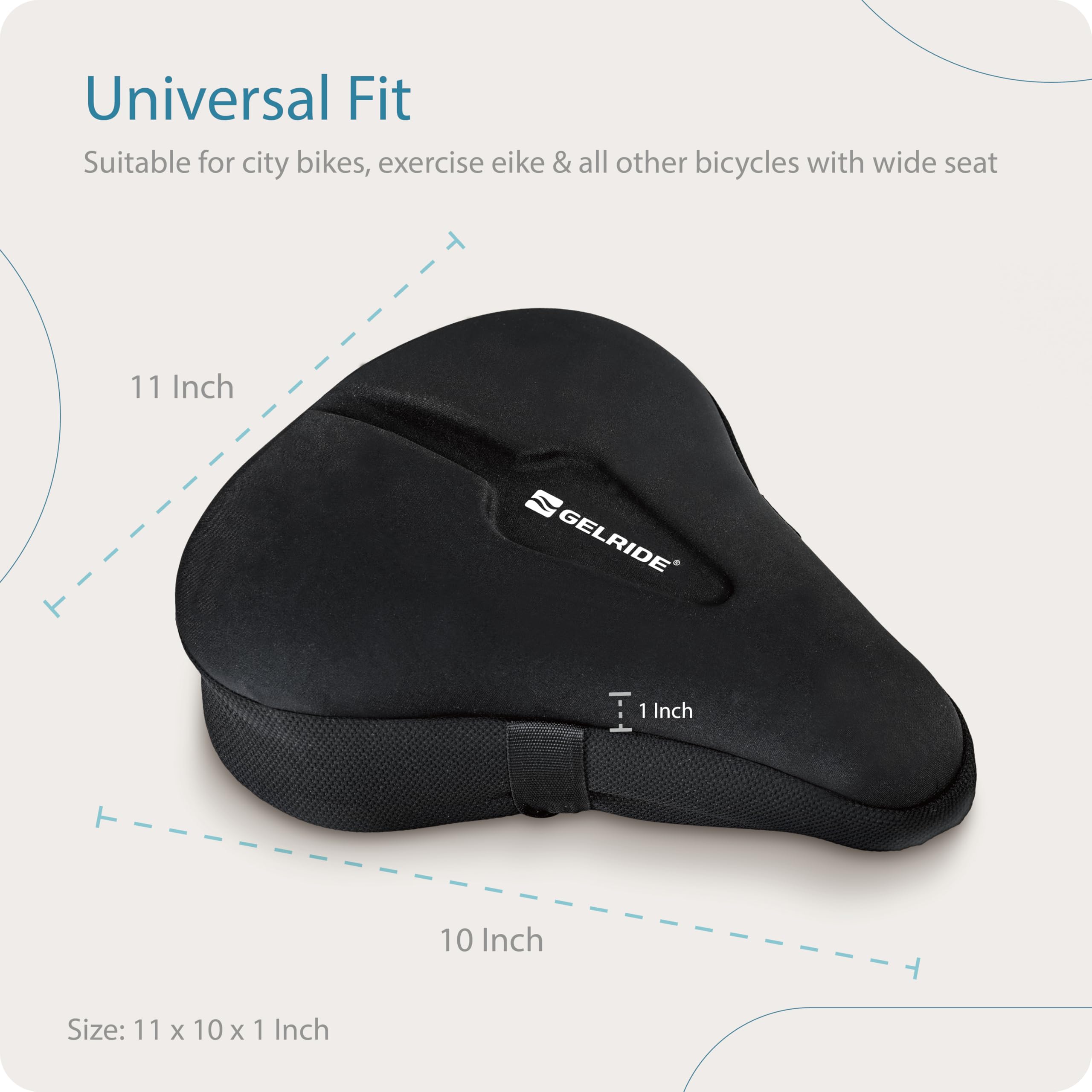 GELRIDE Extra Wide Gel Bicycle Saddle Seat Cushion Cover for Indoor Outdoor Cycling, Exercise Cycle - Soft and Washable, 100% Gel Material, Made in India 2
