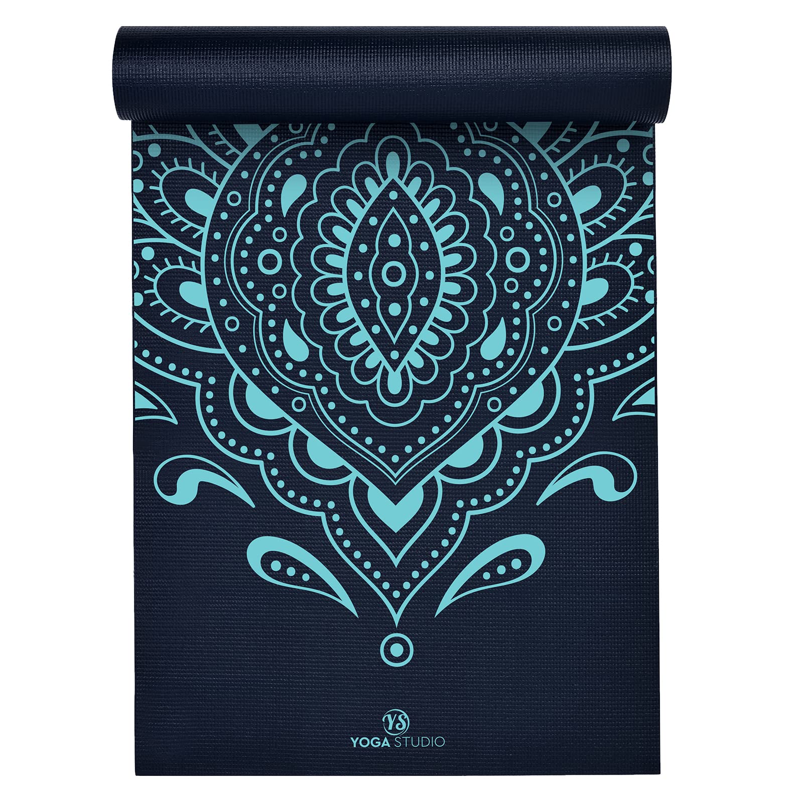Von Yoga Studio entworfene Yogamatte – 183 cm x 61 cm große Mandala-Matte, 6 mm dicke rutschfeste Yogamatte, reißfeste PVC-Matte