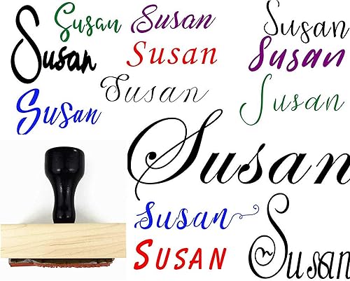 Sellos personalizados de madera o entintado con el nombre de la firma. Elige tu fuente, goma o madera, personalizable, 1 línea, 2 líneas, 3 líneas,