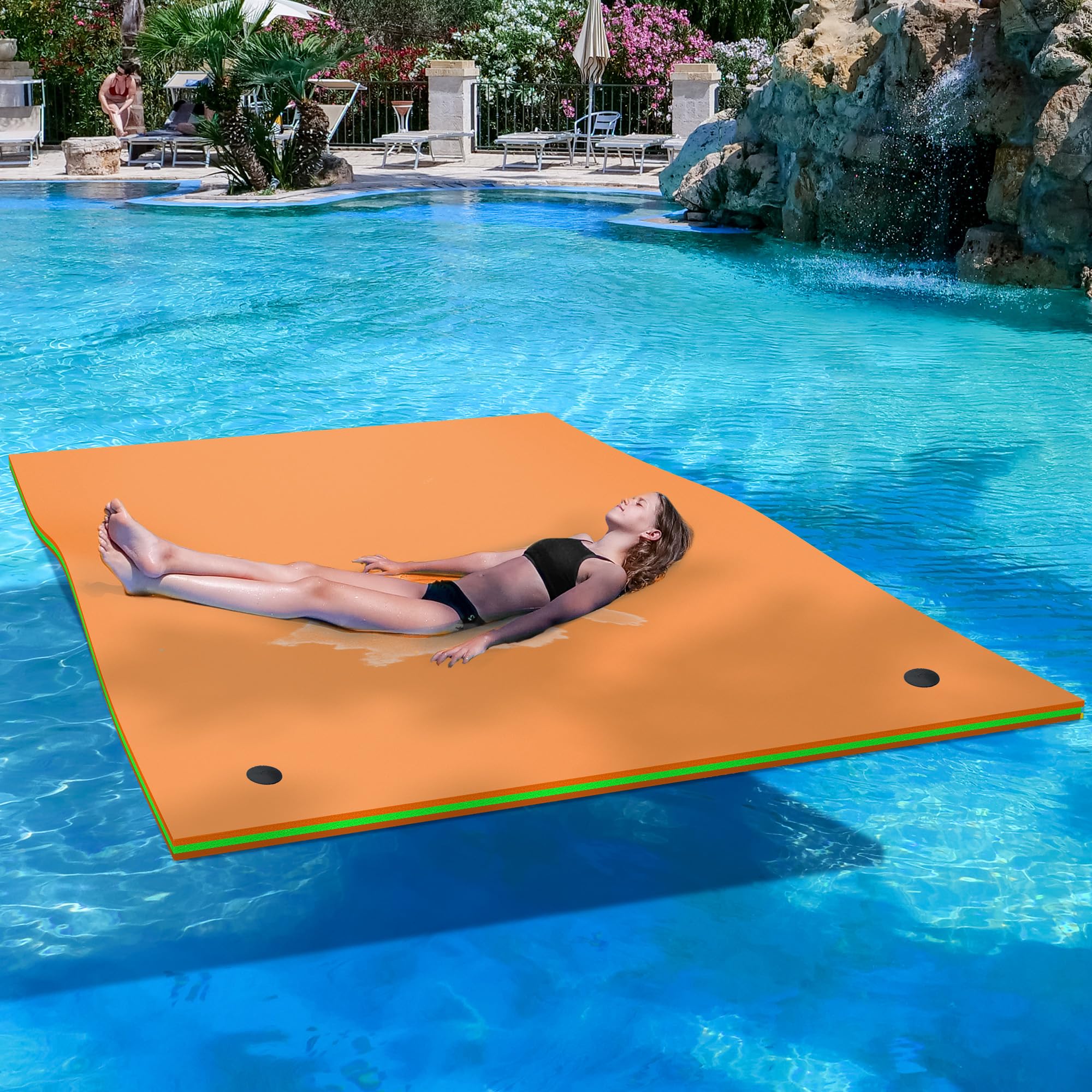 YITAHOME 9'/12' Lily Pad Floating Mat for Lake and Pool, Portable Outdoor  Water Floating Mat, 3-Layer XPE Floating Island for Boat, Beach, Ocean