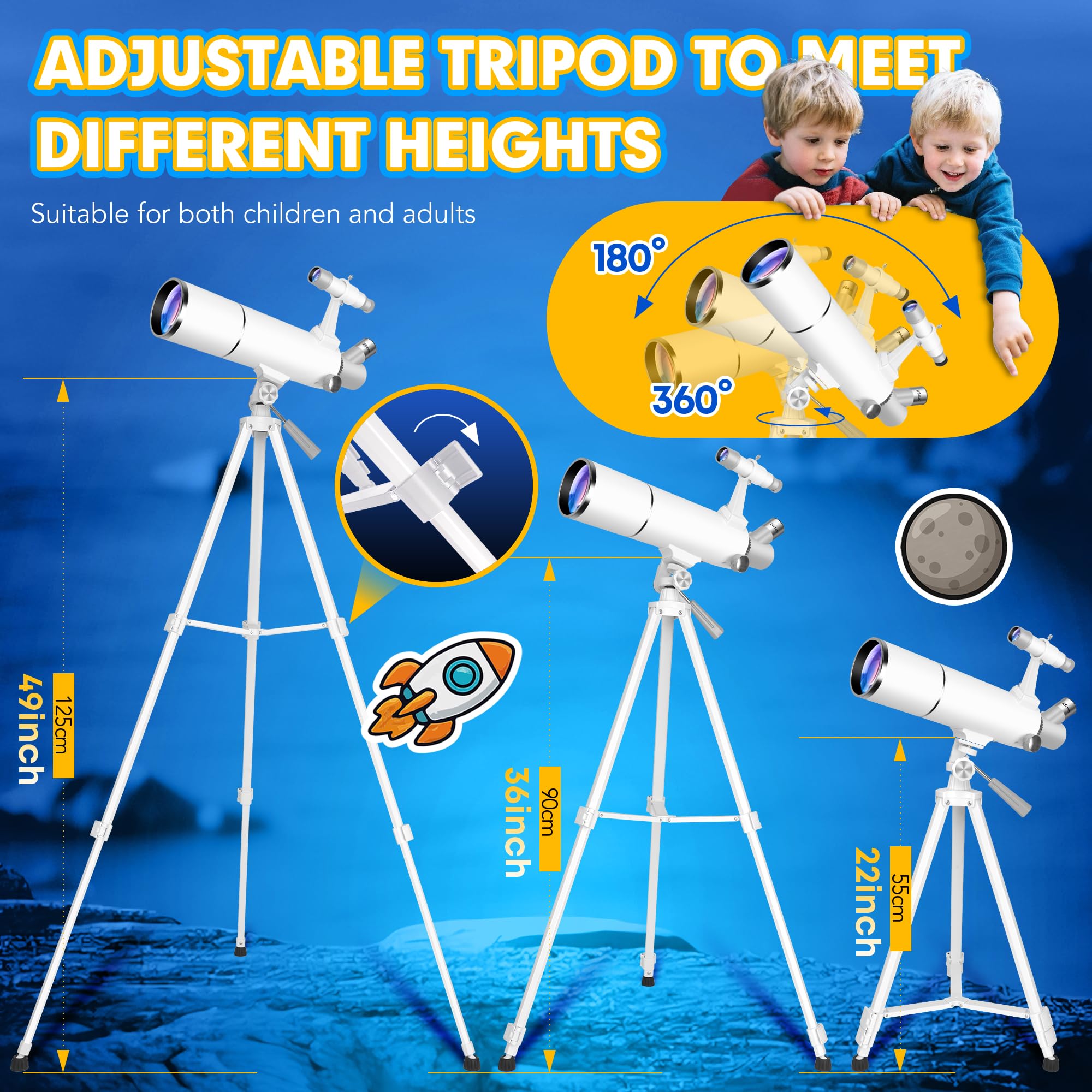 Hawkko Telescope for Kids & Adults - 500mm Refractor -5