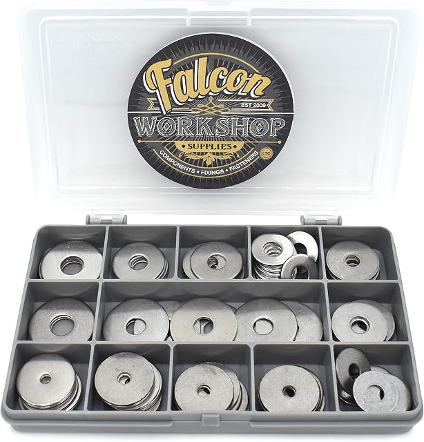 75 Assorted Piece, A2 Stainless Steel Penny Repair WASHERS M4 M5 M6 M8 M10 KIT