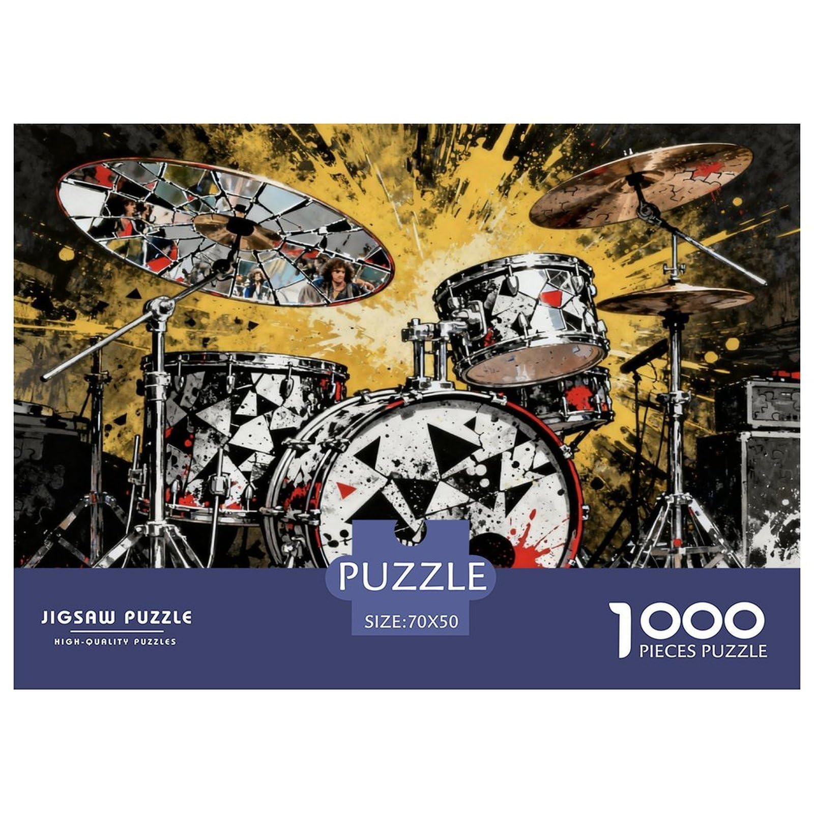 Rock Instruments Wooden Jigsaw Puzzle Waterproof 1000 Piece Puzzles for Adults Gifts Fun Educational Games