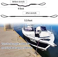 Vista 2 de Botepon Líneas de muelle elástico para barco, regalos de navegación para hombres, accesorios de barco, accesorios de pontón, líneas de amarre