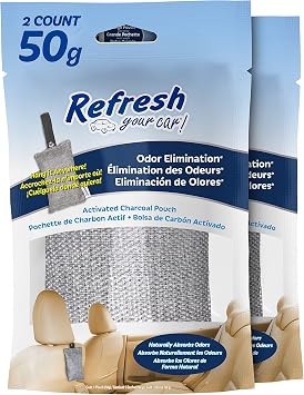 Refresh Your Car! Car Air Freshener And Deodorizer, Odor Eliminator Charcoal Deodorizer Bags, Set Of 2, Fragrance Free