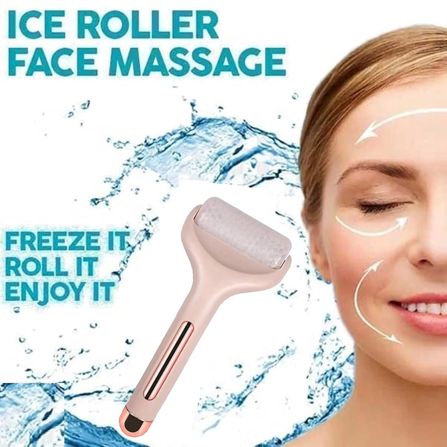 Dealsure Ice Roller Massager for Face Cooling Neck Skin Tightening Roller Brighten Complexion and Reduce Anti Wrinkles Facial Skin Lifting Under Eye Puffiness for Womens Corded Electric Massager 3