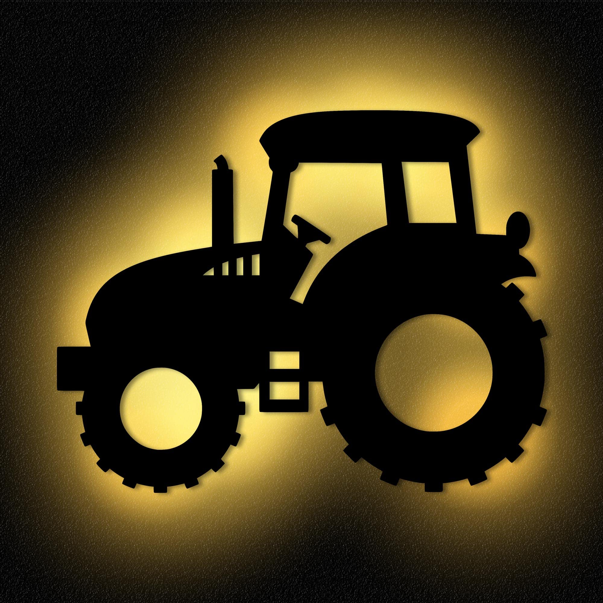 Namofactur Wandlampe „Landwirt“ Personalisiert – Aus Pappelsperrholz, Batteriebetrieben (55x33 Cm)