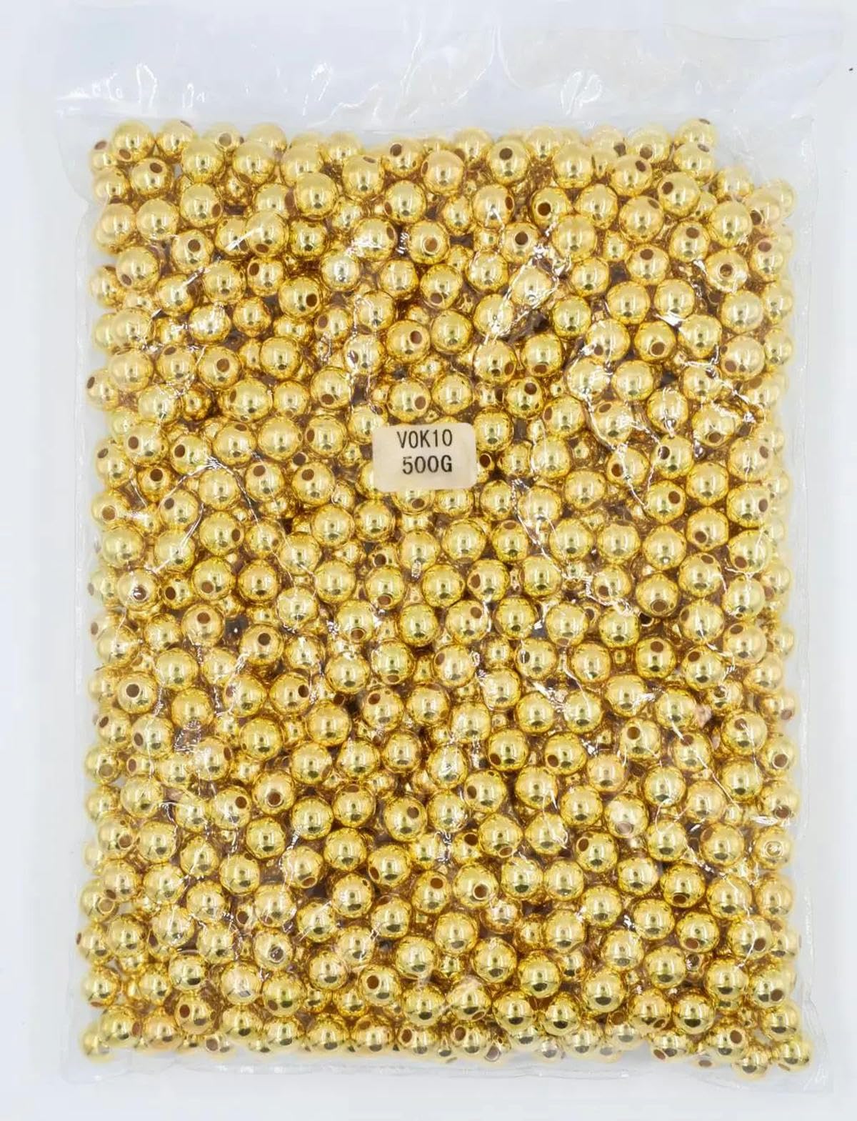 500 gramos 3/4/6/8/10/12 MM Multicolor con agujero Cuentas de perlas de imitación acrílicas Cuentas redondas sueltas para accesorios de fabricación de joyas-Café claro-4 mm 500 gramos