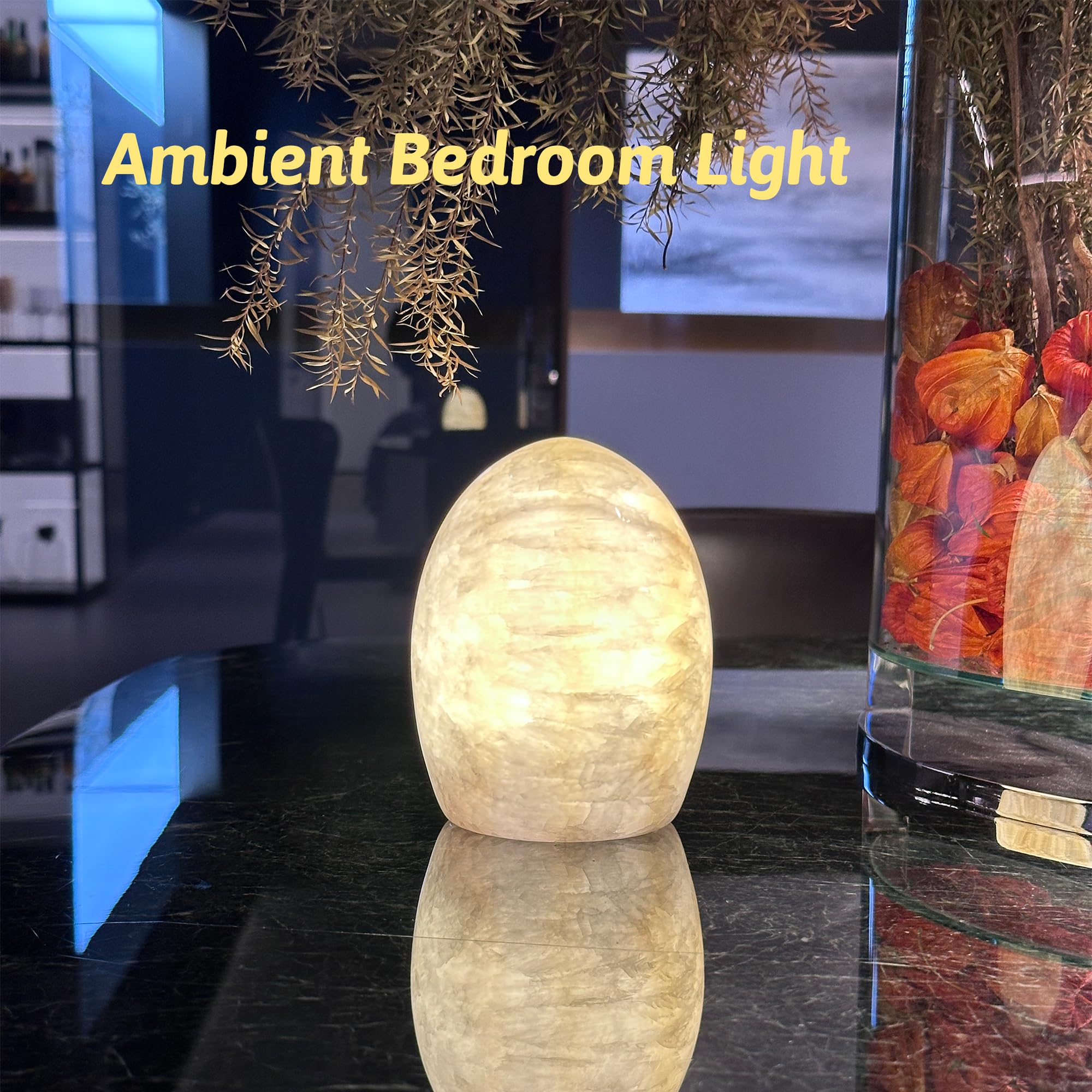Lampada da tavolo a forma di uovo di Pasqua in marmo, lampada da tavolo da scrivania, comodino, lampada da comodino per soggiorno, 3 livelli di luminosità, luce notturna a LED per ufficio, patio
