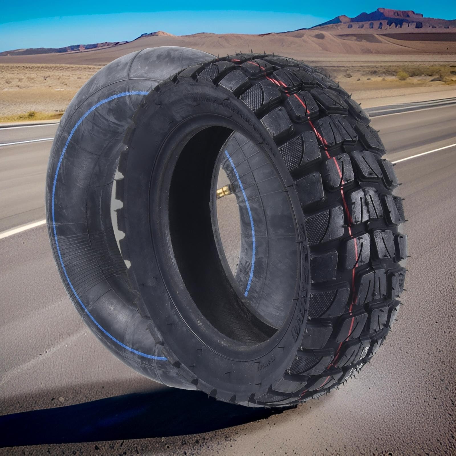 Off-Road Tire 255 * 80 Inner Tube Set For Electric Scooter 10 Inch Pneumatic Replacement Tires Wheels For Xiaomi Scooters All-Terrain Rubber Tread Pattern