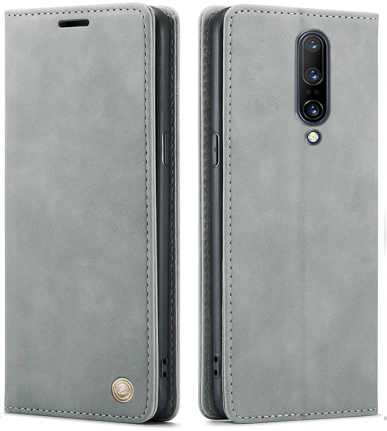 ClickCase for Oneplus 7 Pro Sheepskin Series Faux Leather Wallet Flip Case with Video Stand & Magnetic Closure Lightweight Flip Cover for Oneplus 7 Pro (Grey) (B0D8PLKJGF) Amazon Price History, Amazon Price Tracker