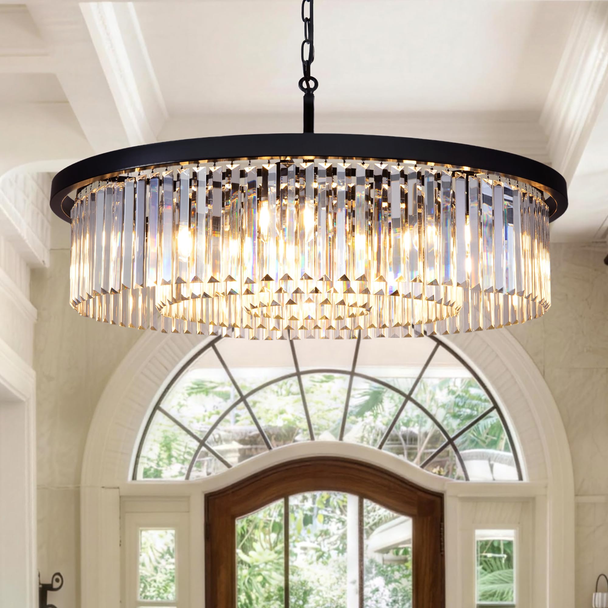 Wellmet Black Crystal Chandelier