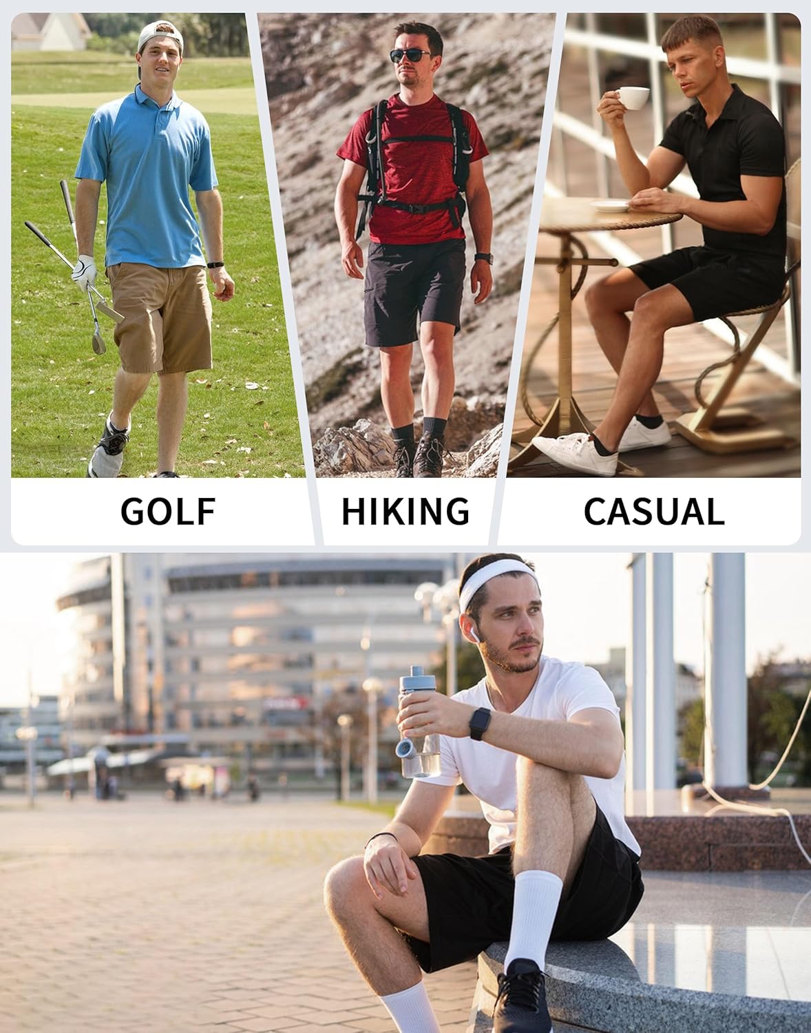 Pioneer Camp Men's Dress Golf Shorts Flat Front Elastic Waist 9 Inch Inseam Quick Dry Stretch Lightweight Shorts with Pockets