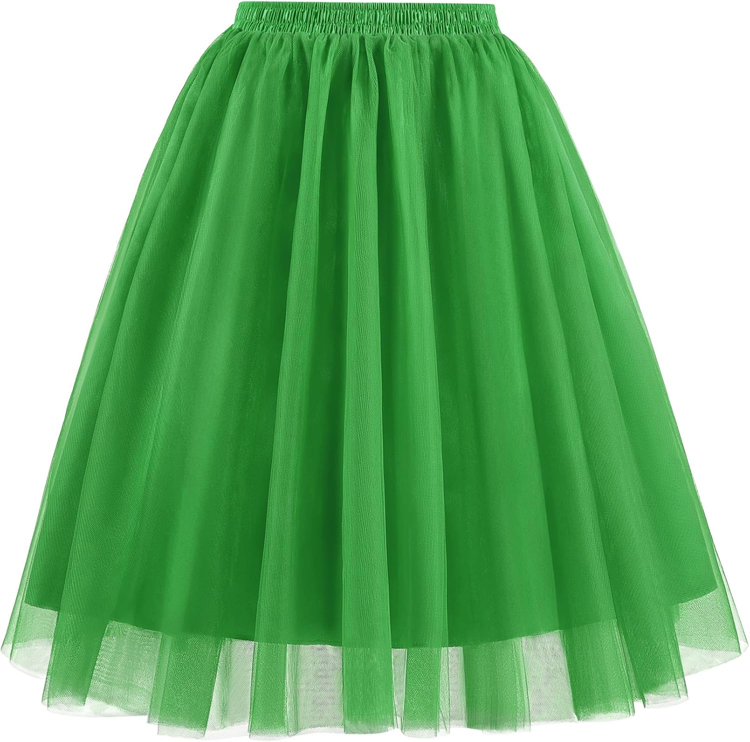 WERFORU Tule rok voor dames, licht, ondoorzichtig, tule rok met elastische hoge taille, tutu, grote maten, A-lijn, rok voor carnaval, D-groen, XXL
