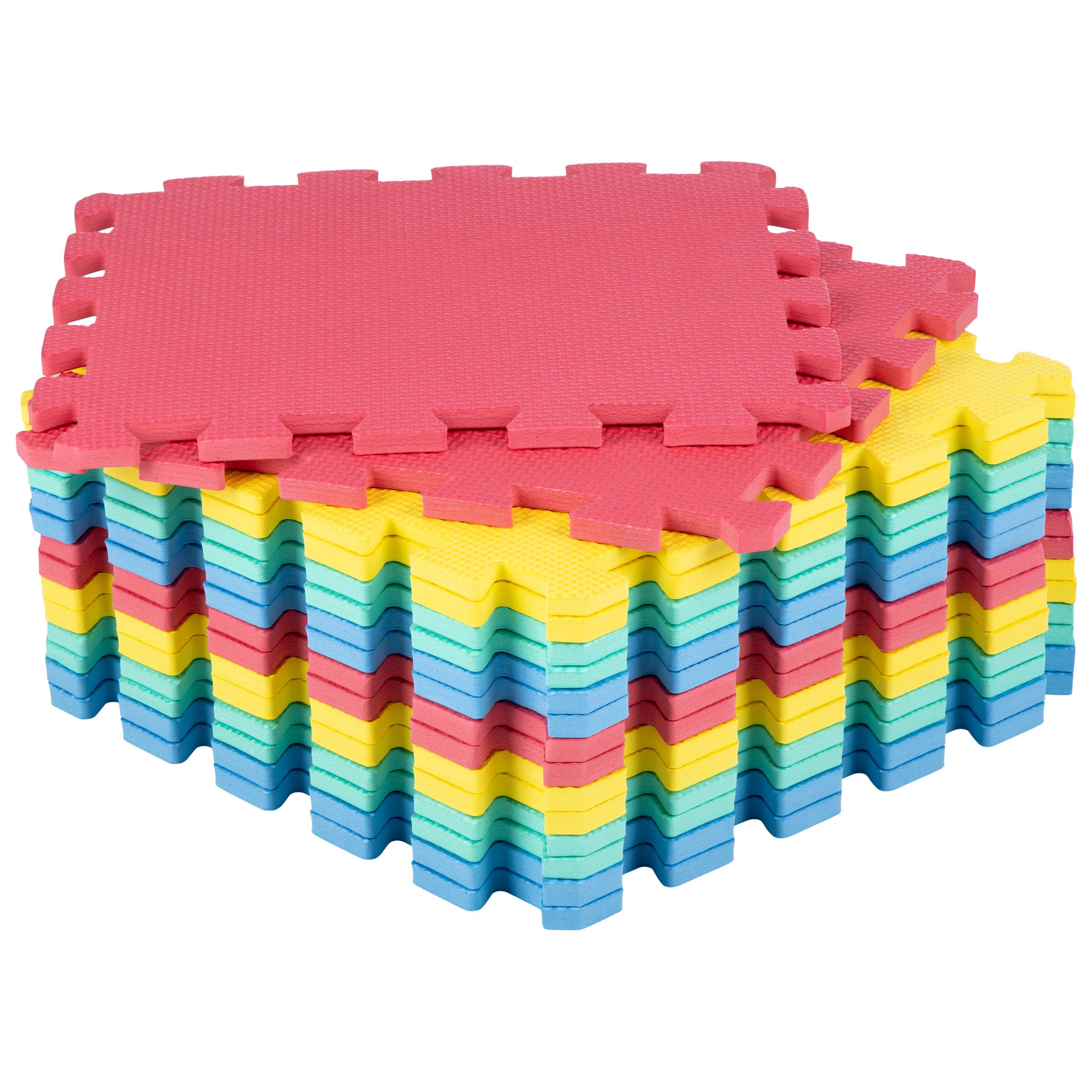 Stalwart - Tapetes entrelazados, 16 piezas, no tóxicas, para ejercicios o juegos para niños pequeños, bebés o niños, acolchado de espuma para gimnasio en casa (multicolor)