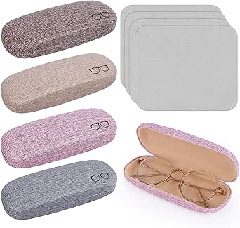 4er Set Brillenetuis Mit Hartcase - Stylische Brillenhüllen In 4 Farben Für Sonnenbrillen & Sehbrillen