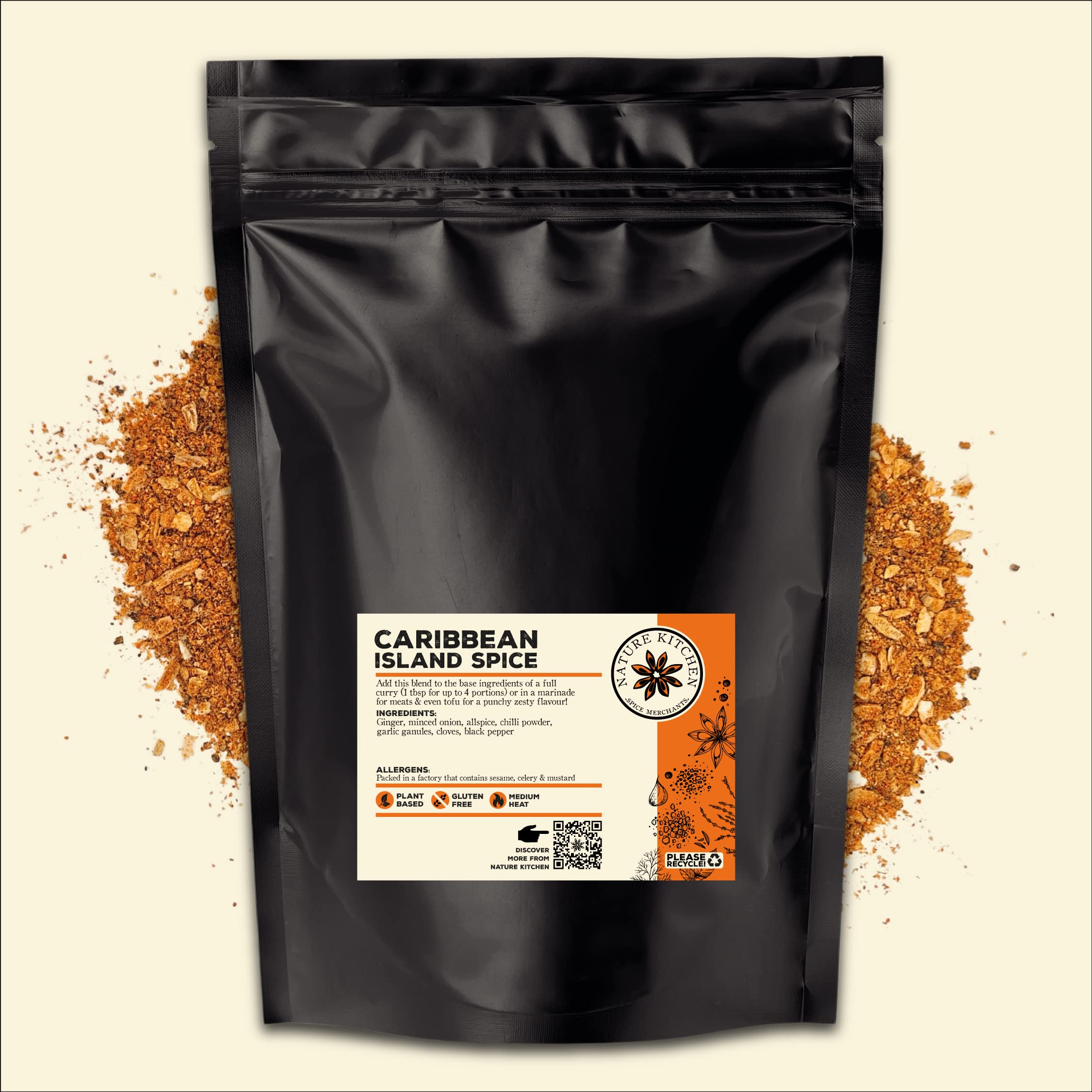 Caribbean Seasoning Hot, 500g Premium Island Spice Blend for Jerk Cooking, Gluten Free, Vegan, Spicy Tropical Flavour for Marinades, Rice, Grilling and Barbecue