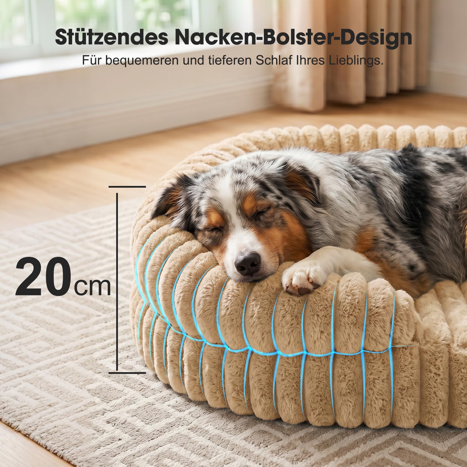Cama Perro Ortopédica Grande 115x85x20cm, Sofá Perro Viscoelástico Desenfundable y Lavable, Colchón Perro Impermeable y Antideslizante