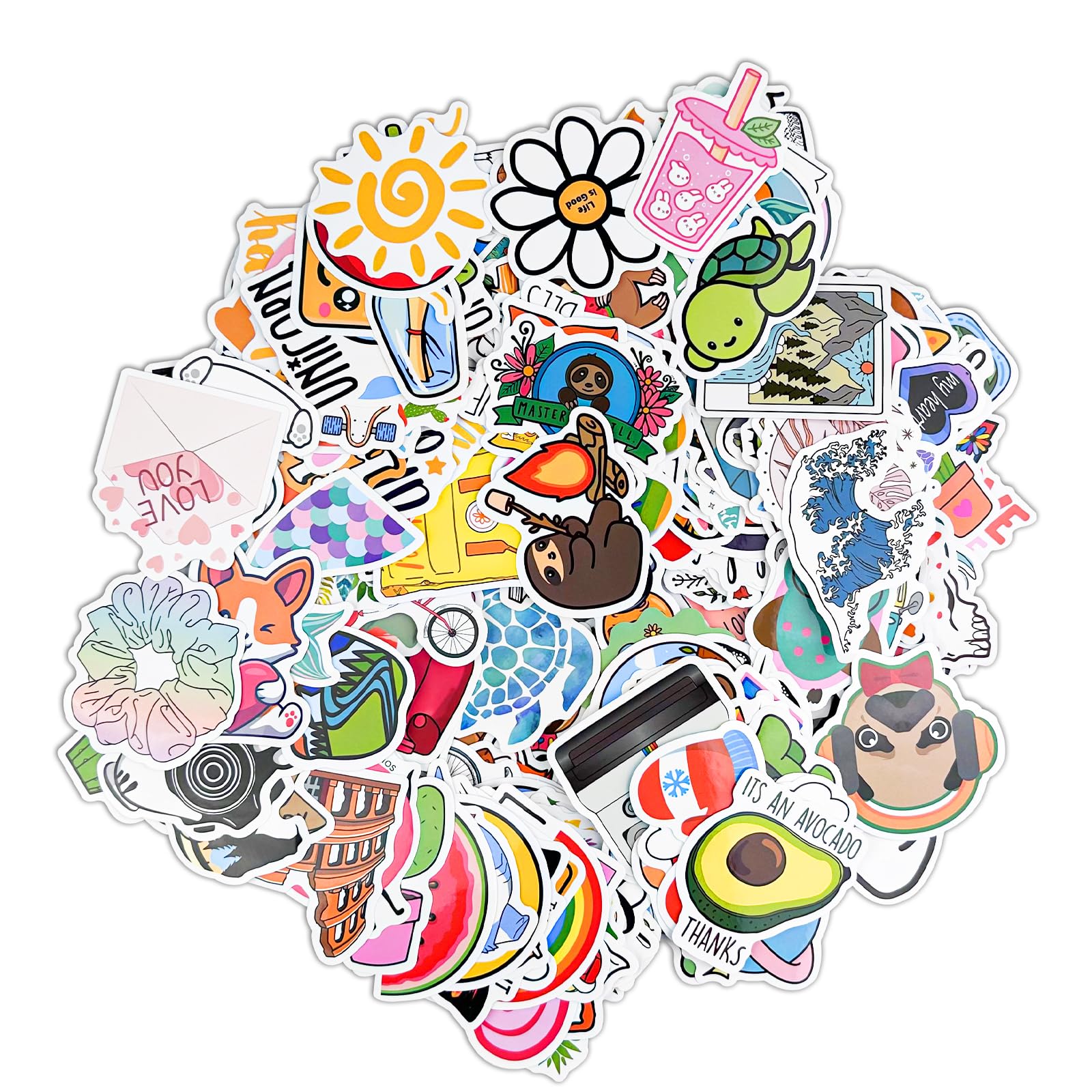 Comzantor 300 Stück Sticker, Aufkleber Kinder, Stickers Aesthetic, Scrapbook Sticker Set, Laptop Stiker Mädchen, Coole Stickerset, Graffiti-Aufkleber, Wasserfest, für Handyhülle koffer Tasse etc