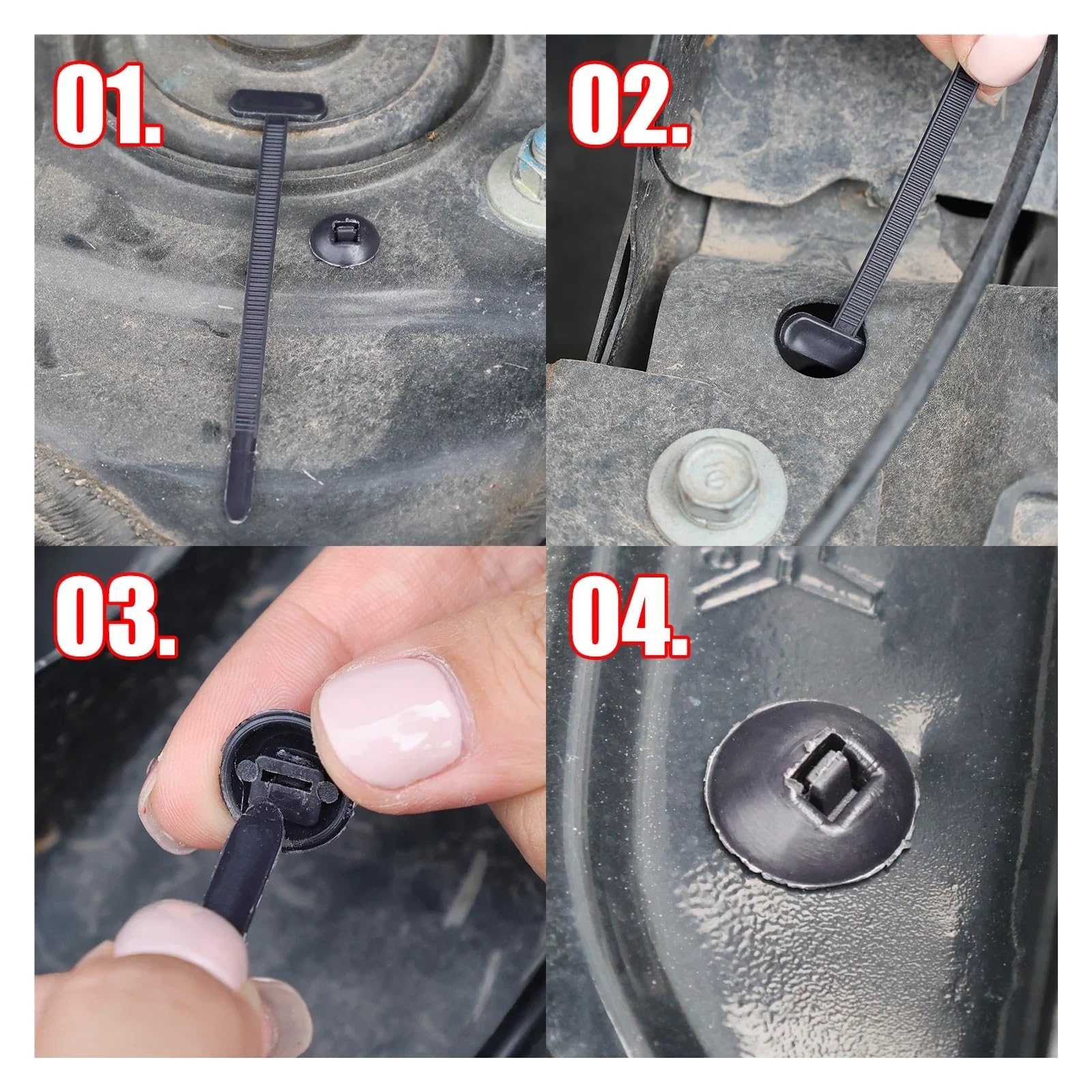 plastikowe taśmy Zestaw samoblokujących nylonowych opasek zaciskowych do mocowania w samochodzie, różne rozmiary(200set- (400pcs))