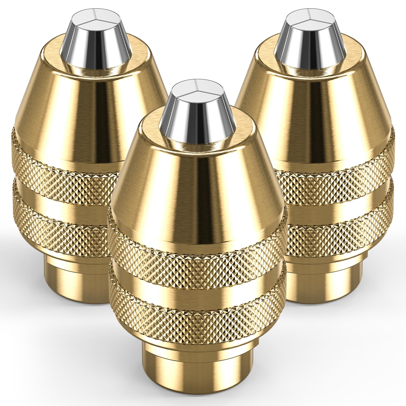 Keyless Chuck Compatible with Dremel, 3-Pack Pure Copper 1/32” (0.8mm) to 1/8” (3.2mm) Shank Rotary Tool Replacement 4486