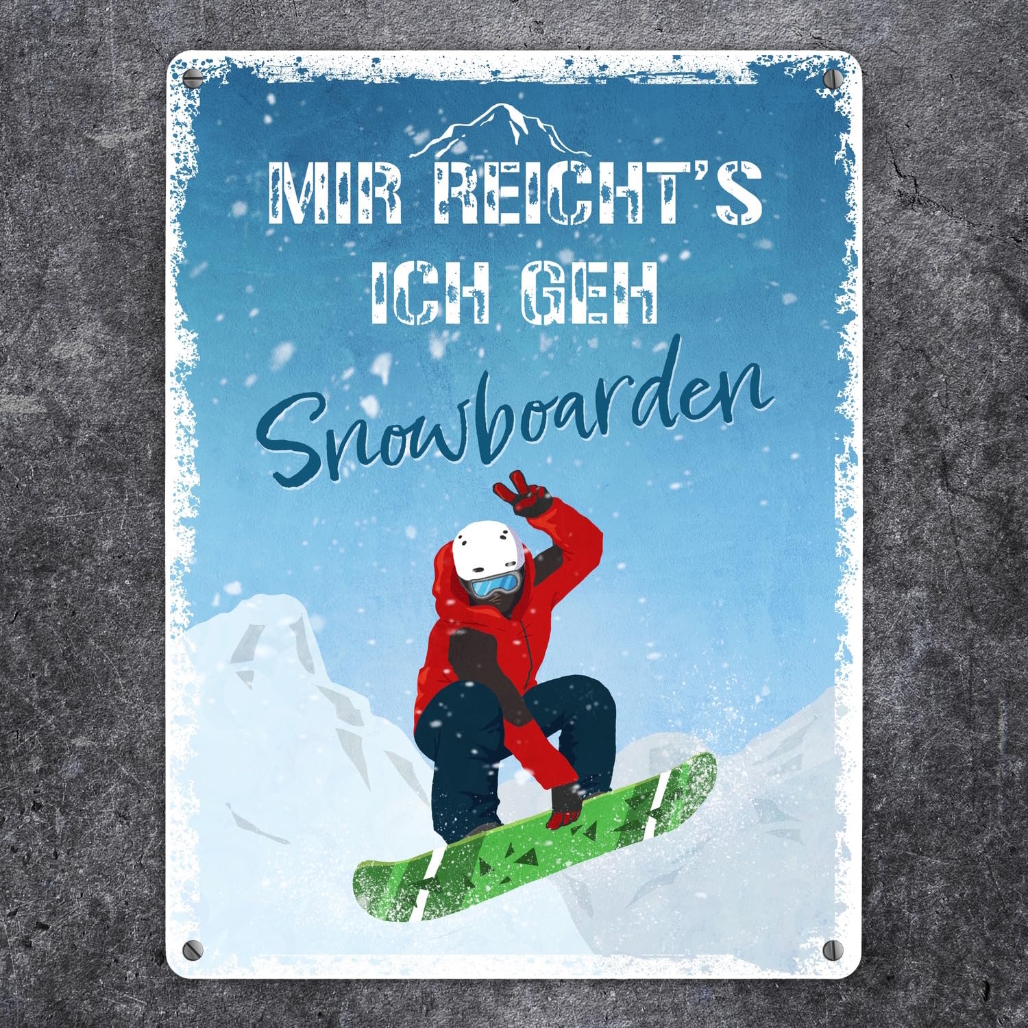 DankeDir! Parkplatz Ski's, 30 x 20 cm, kunststof bord, grappig