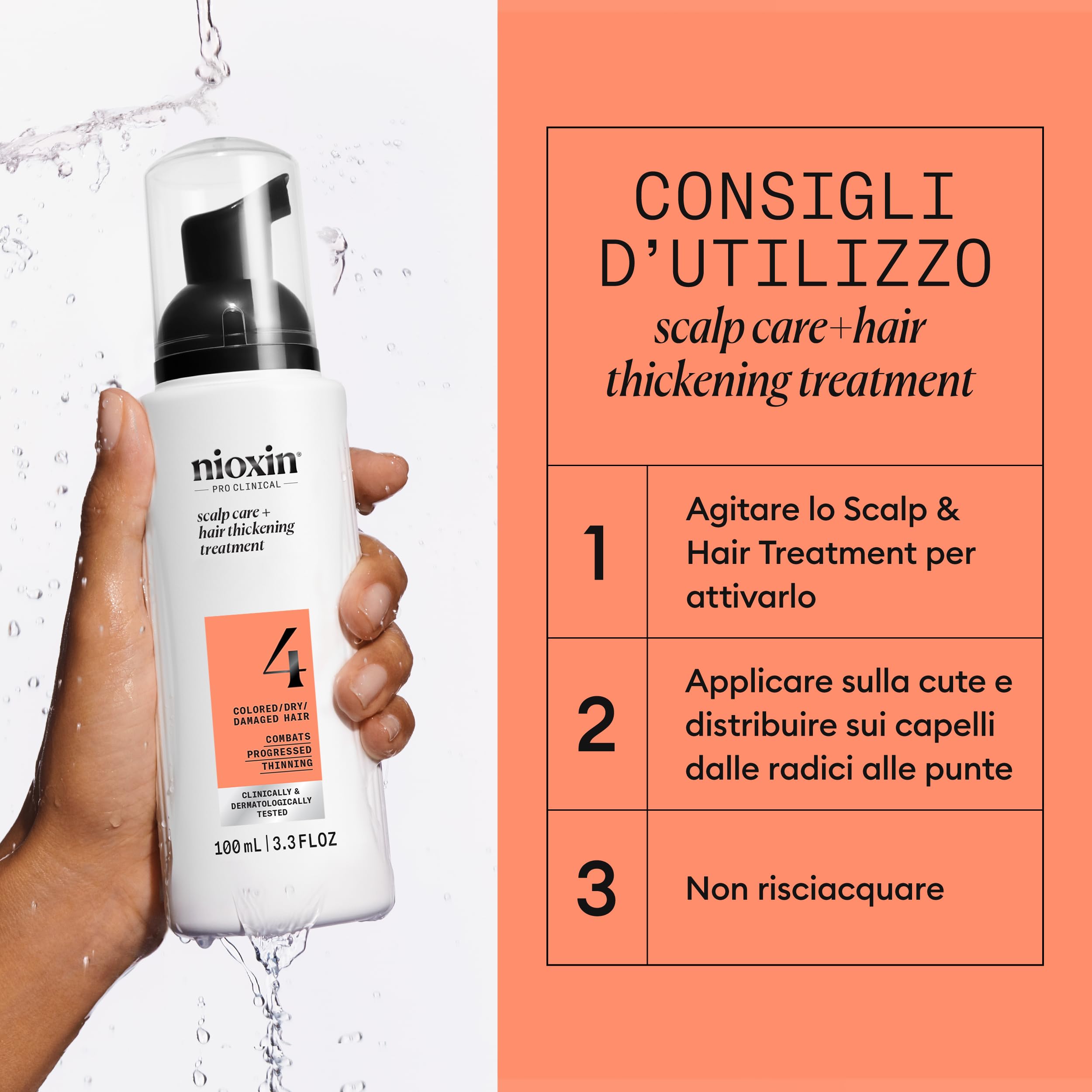 Nioxin System 4 skalp + zagęszczanie włosów Leave On Treatment - serum do zniszczonych włosów z zaawansowanym przerzedzaniem - niacynamid i biotyna (100 ml)