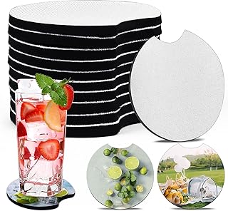 10 PCS Sublimation Blank Car Coasters, 2.75 in Circular Opening Blank Sublimation Coasters for Thermal Sublimation DIY Crafts,Car Coasters AROIC., 10 Count (Pack of 1)