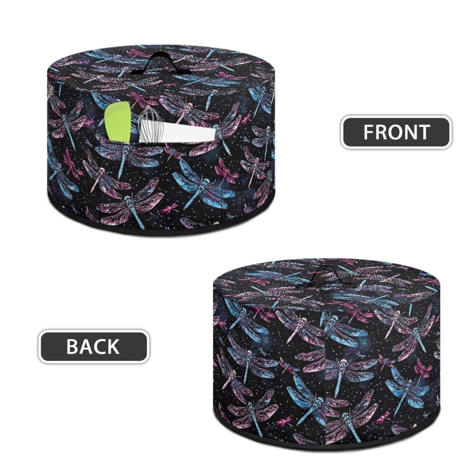 Freewander Dragonfly Slow Cooker Cover with Pocket Dustproof Scratch-proof Kitchen Appliance Covers Compatible with 6-8 Quart Crock Pot, Easy to Clean