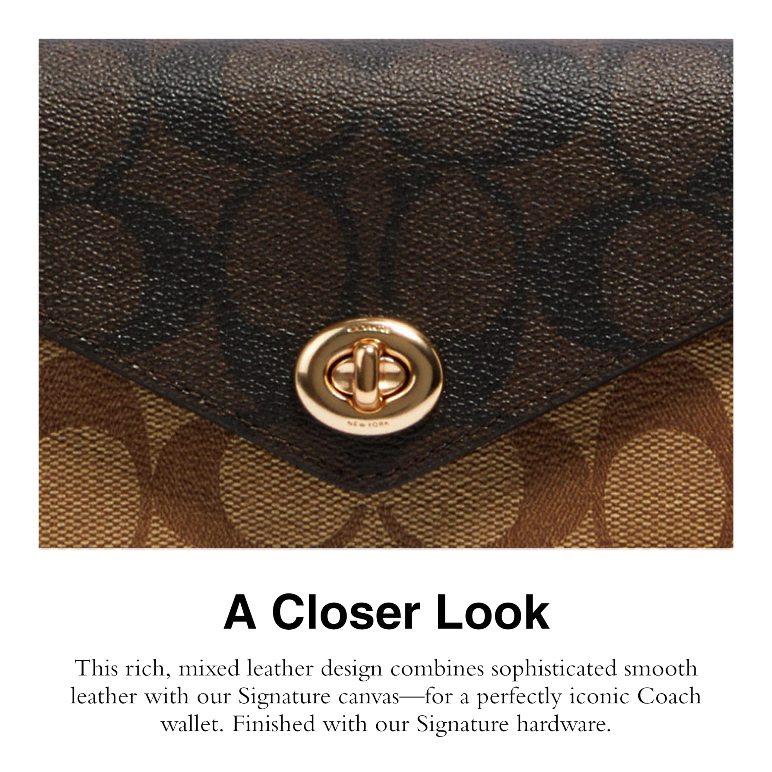 COACH - portafolios de Sobres con Cadena, IM/Caqui, Color café Multicolor, Im/Khaki Brown Multi, Im/Khaki Brown Multi