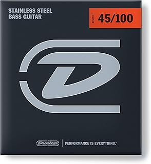 JIM DUNLOP DBS45100 Stainless Steel Bass Strings, Medium Light, .045â€“.100, 4 Strings/Set