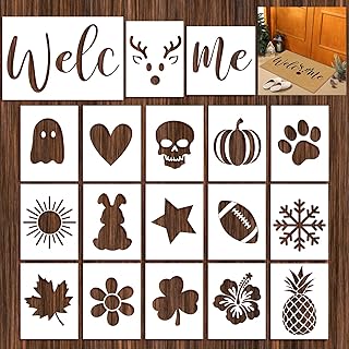 18 Pcs Stencils for Door Mats Reusable Festival Templates Large Seasonal...