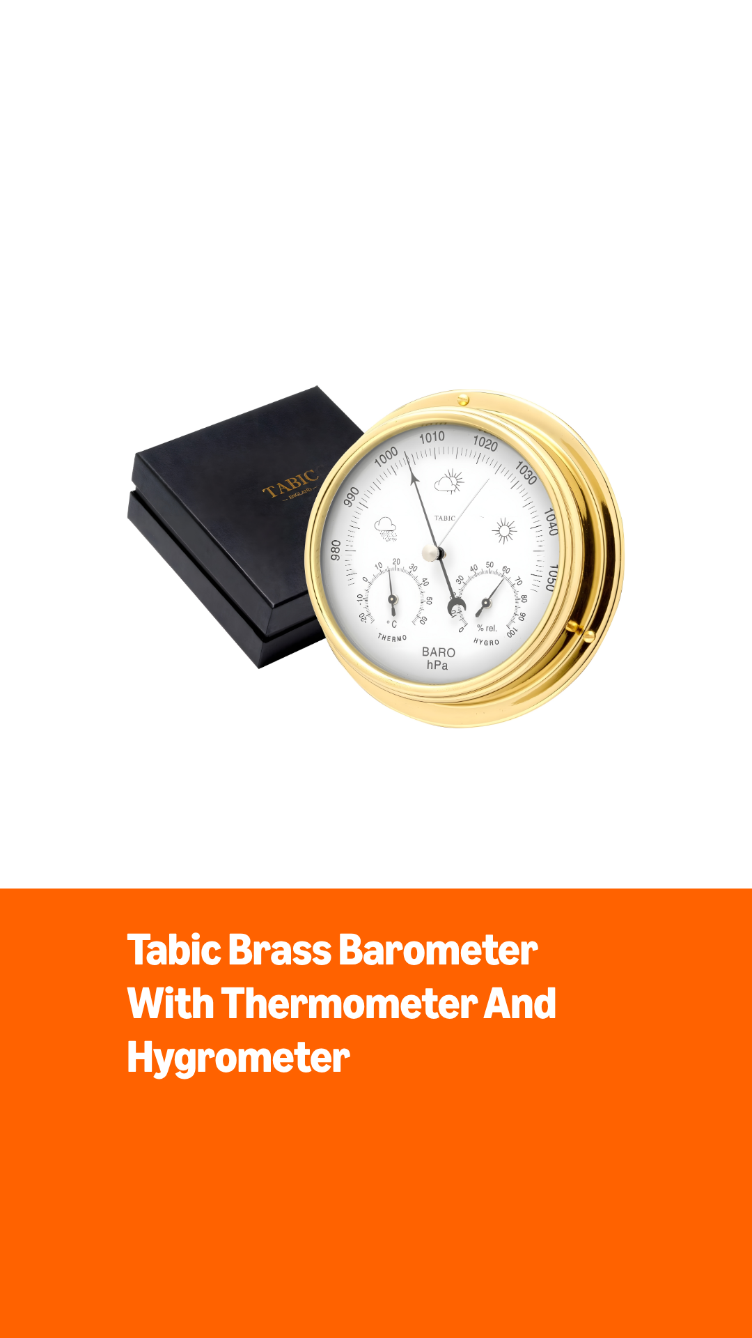 Amazon.com: Tabic Handcrafted Brass Barometer with Built-in