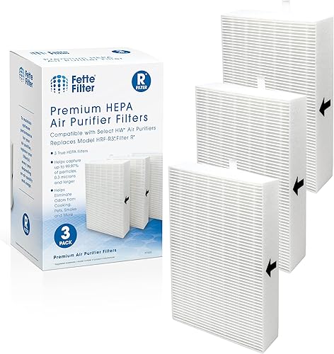 Fette Filter - Paquete de 3 filtros HEPA H13 R compatibles con Honeywell Filter R para todos los filtros de número de pieza del purificador de aire