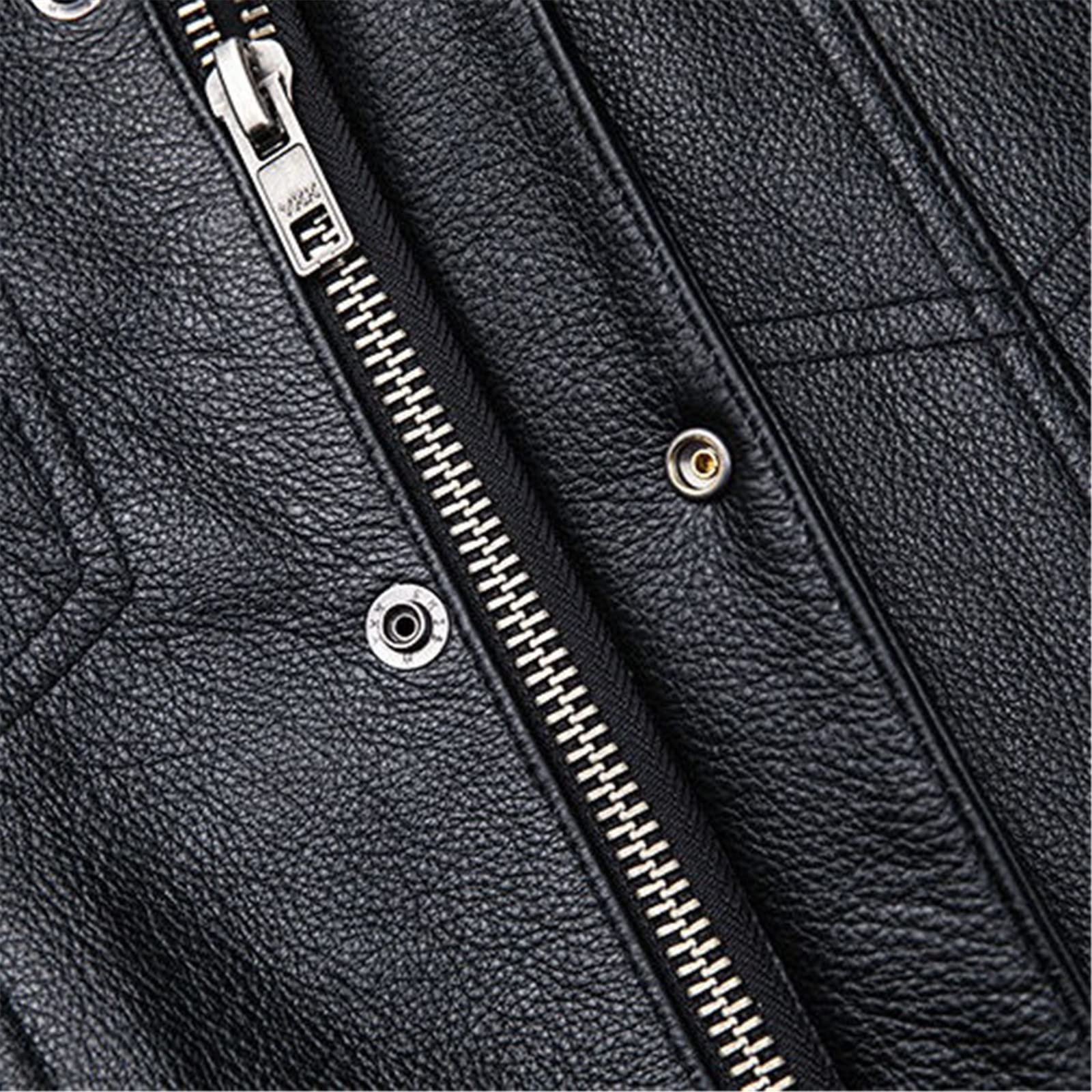PU gilet in pelle gilet nero gilet senza maniche giacca spessa moto sottile gilet multi tasca cerniera