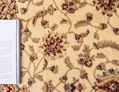 Miniatura 5 de Unique Loom - Colección Voyage - Alfombra redonda tradicional oriental, marrón, Polipropileno, CremaMarfil