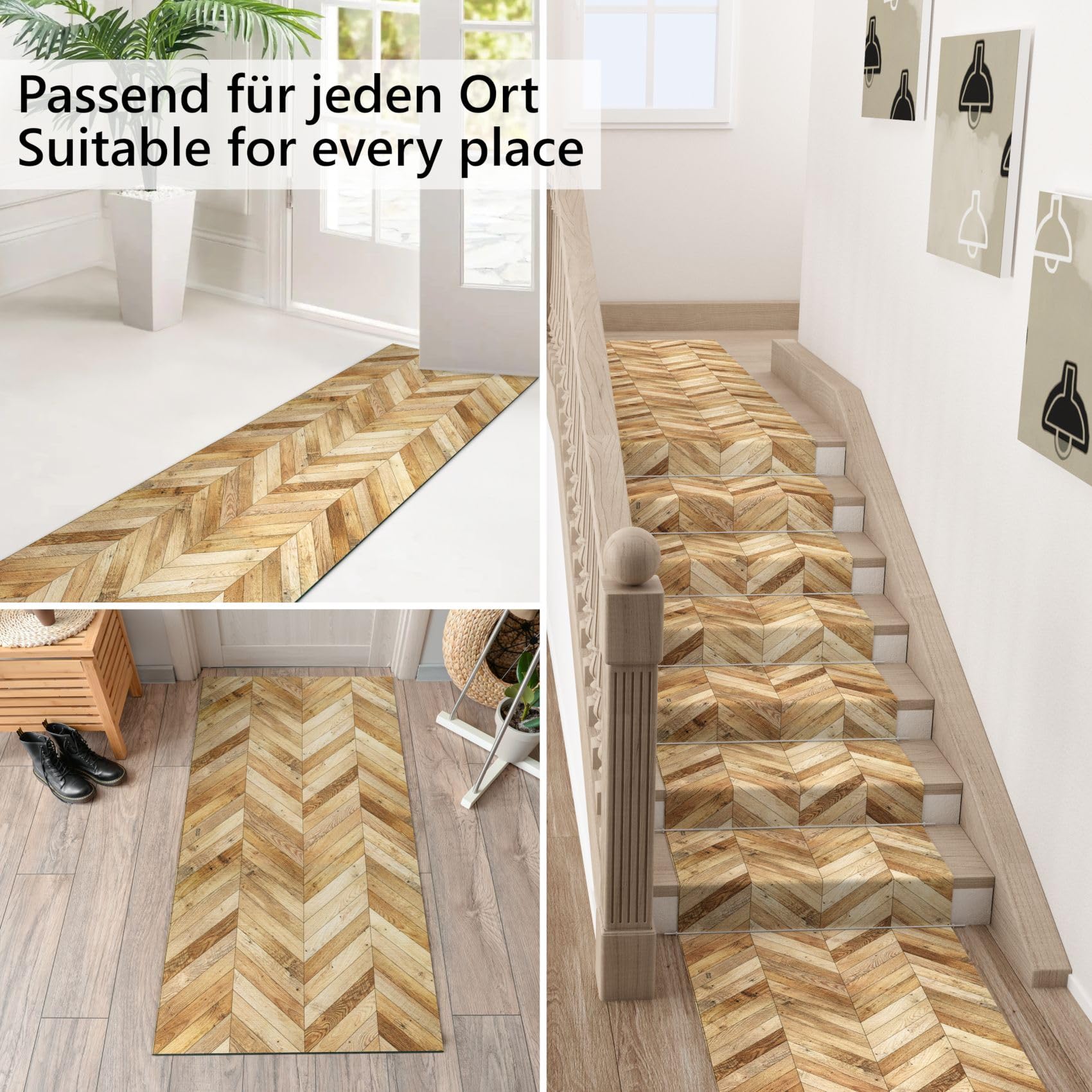 ANRO Küchenteppich Küchenläufer Teppich Läufer Küche waschbar rutschfest Spina Abwaschbar 300 x 52cm