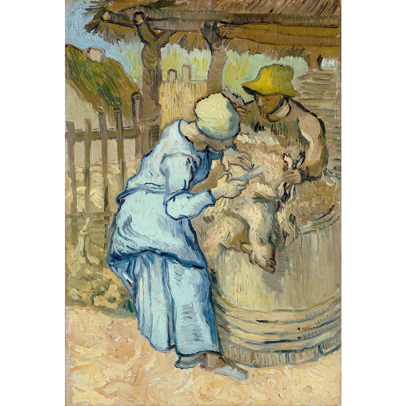 Van Gogh Les tondeurs de moutons - Impression giclée roulée grand format 101x127 - 2