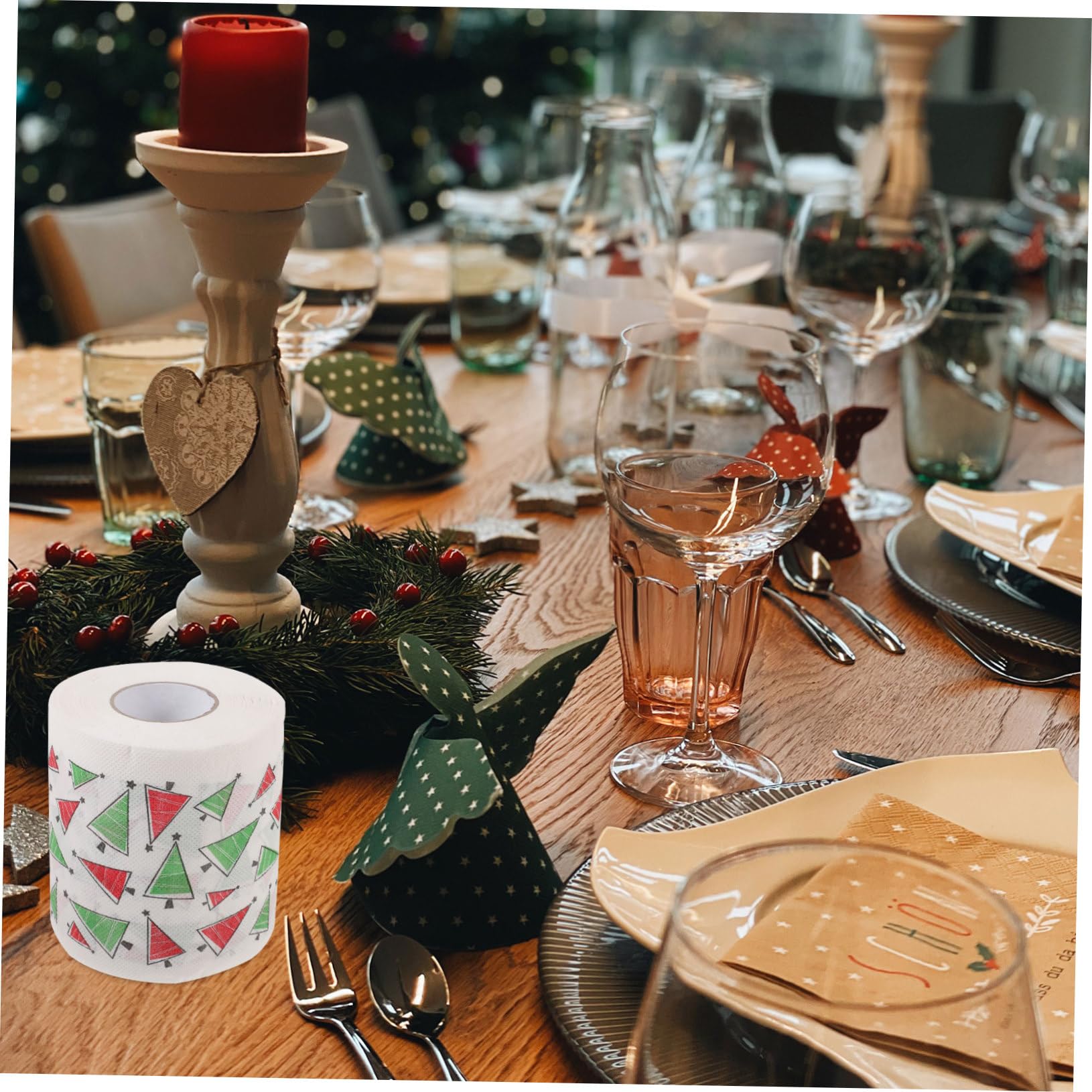 15 Rollen Weihnachts Servietten mit Festlichen Motiven Saugfähig Reißfest Staubfrei Einweg Papierservietten für Weihnachtsessen Party Deko Praktische Tischdekoration