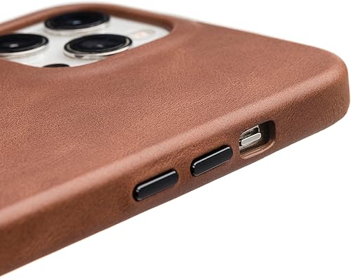 Miniatura 3 de Wilken - Funda de cuero envuelta compatible con iPhone, compatible con MagSafe y carga inalámbrica, cuero de grano superior, protección de pantalla