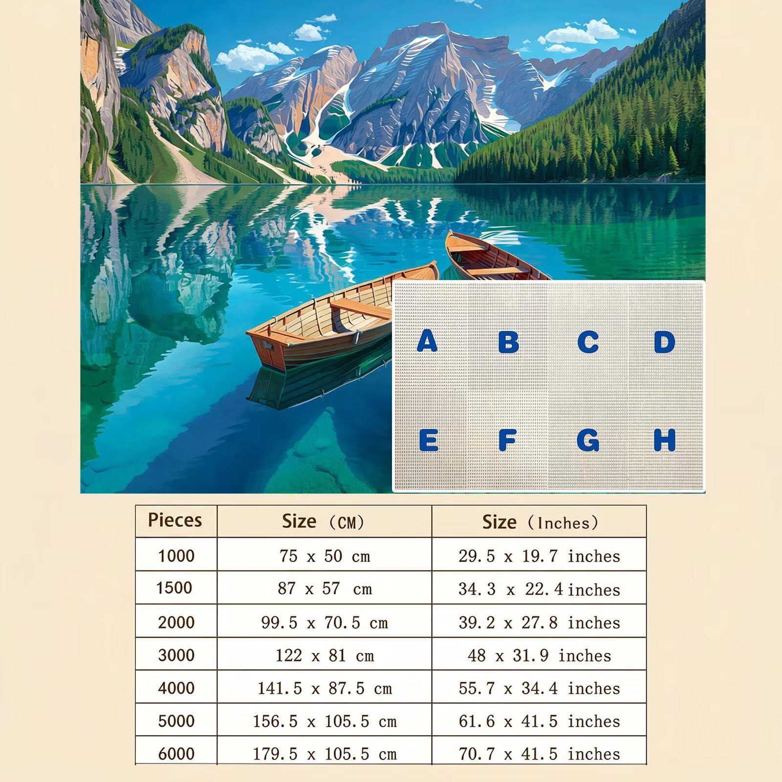 lac Paysage-2 Puzzle 3000 Pièces pour Adultes, Format 122 x 81 cm, Challenge Casse-Tête de Famille, Loisirs Créatifs et Relaxation, Pièces Robustes avec Lettres au Dos, Décor Murale Salon f0-298
