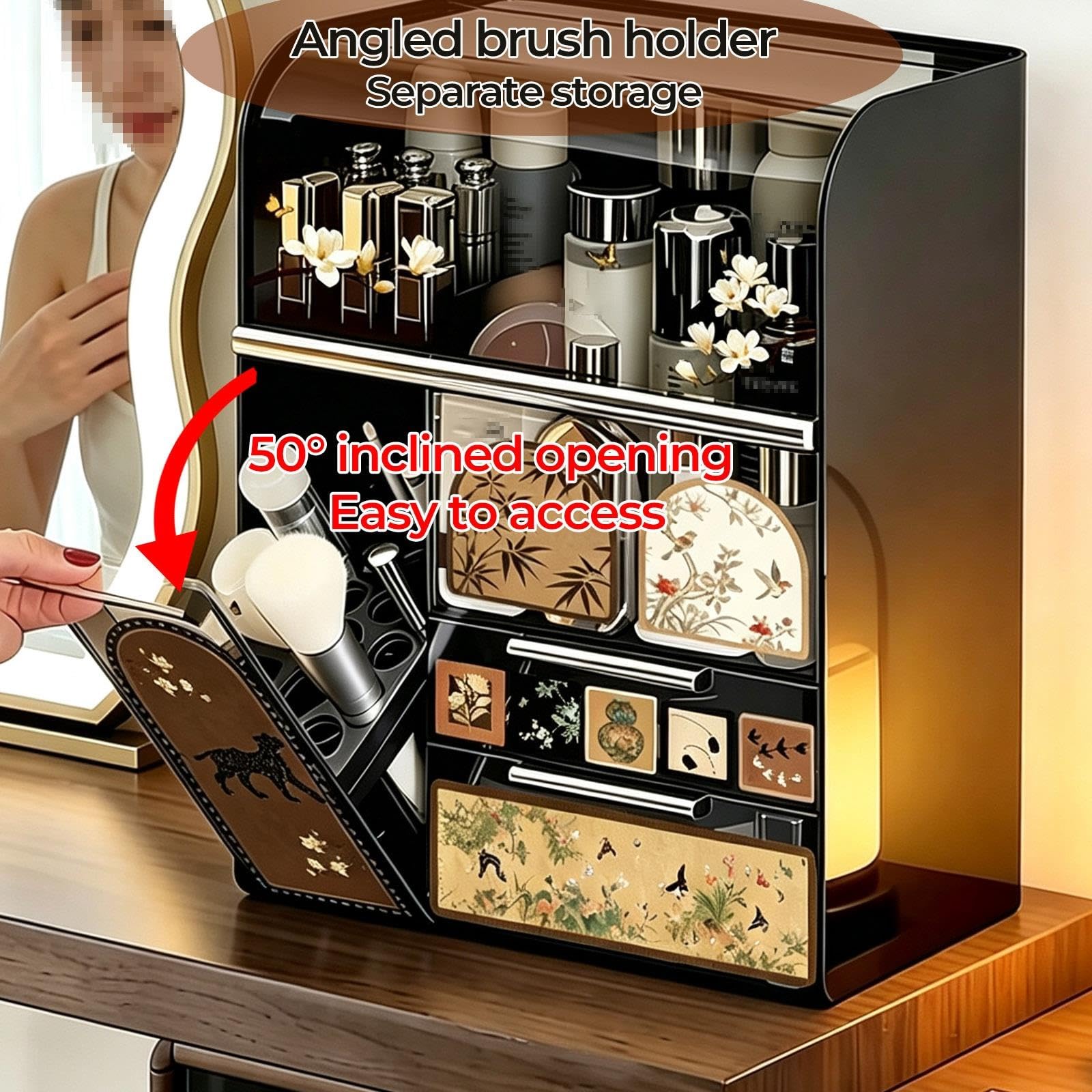 Make-up-Organizer, Kosmetik-Aufbewahrungsbox mit transparentem Deckel