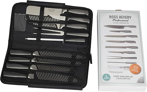 Miniatura 2 de Ross Henery Professional Eclipse juego de 9 piezas de cuchillos para chef principiante de acero inoxidable de primera calidad.