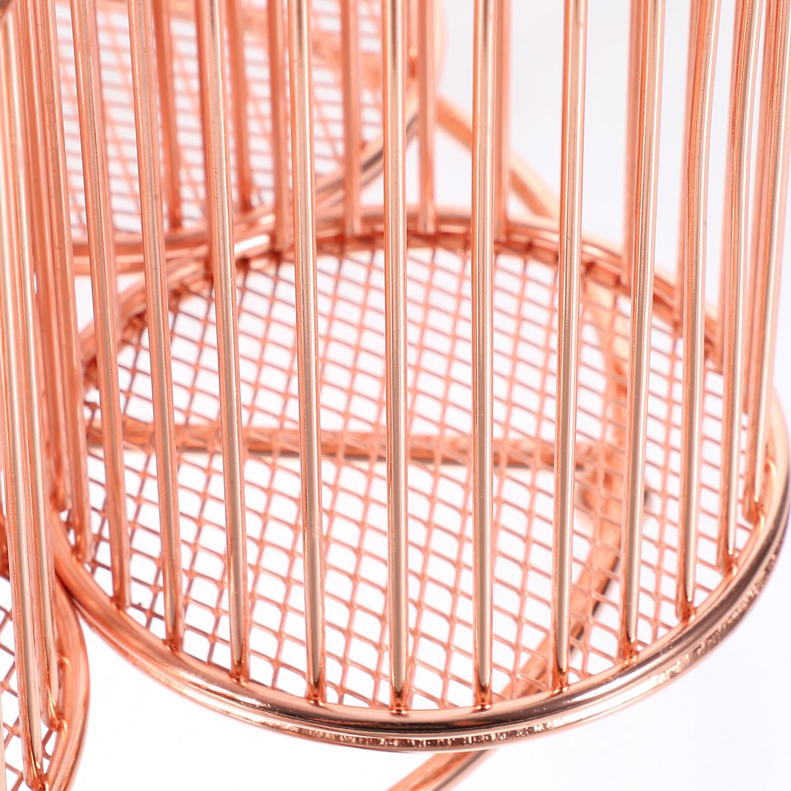 Alipis Portapenne Girevole in Metallo Rosa Oro Organizer da Scrivania Multiuso con Rotazione Supporto Resistente per Penne Pennelli Trucco e Accessori Ufficio