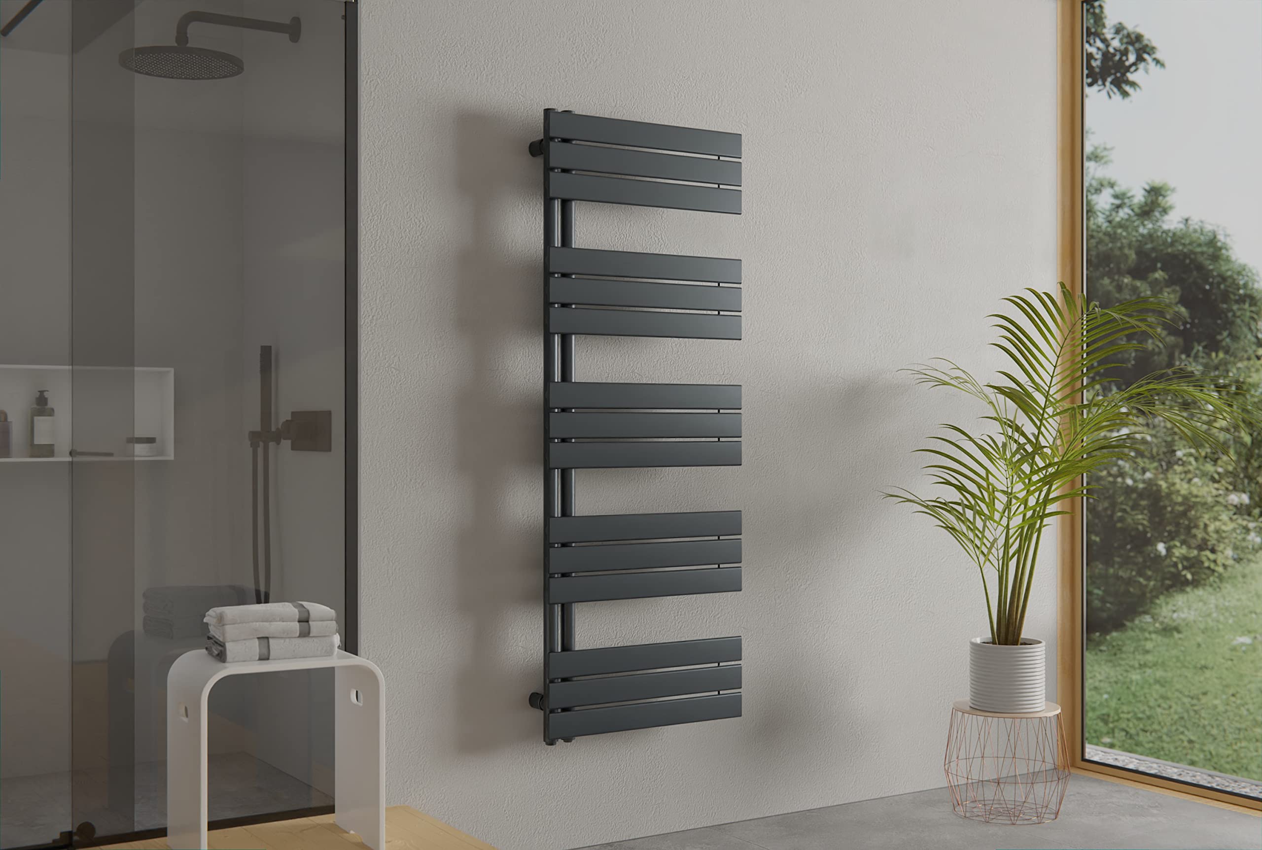 D16G Designer Bathroom Radiator Towel Rail in Anthracite - Choice of Sizes,  Size: 1600 x 600 mm, Connection Fitting: Without Connection Set :  Amazon.de: Home u0026 Kitchen